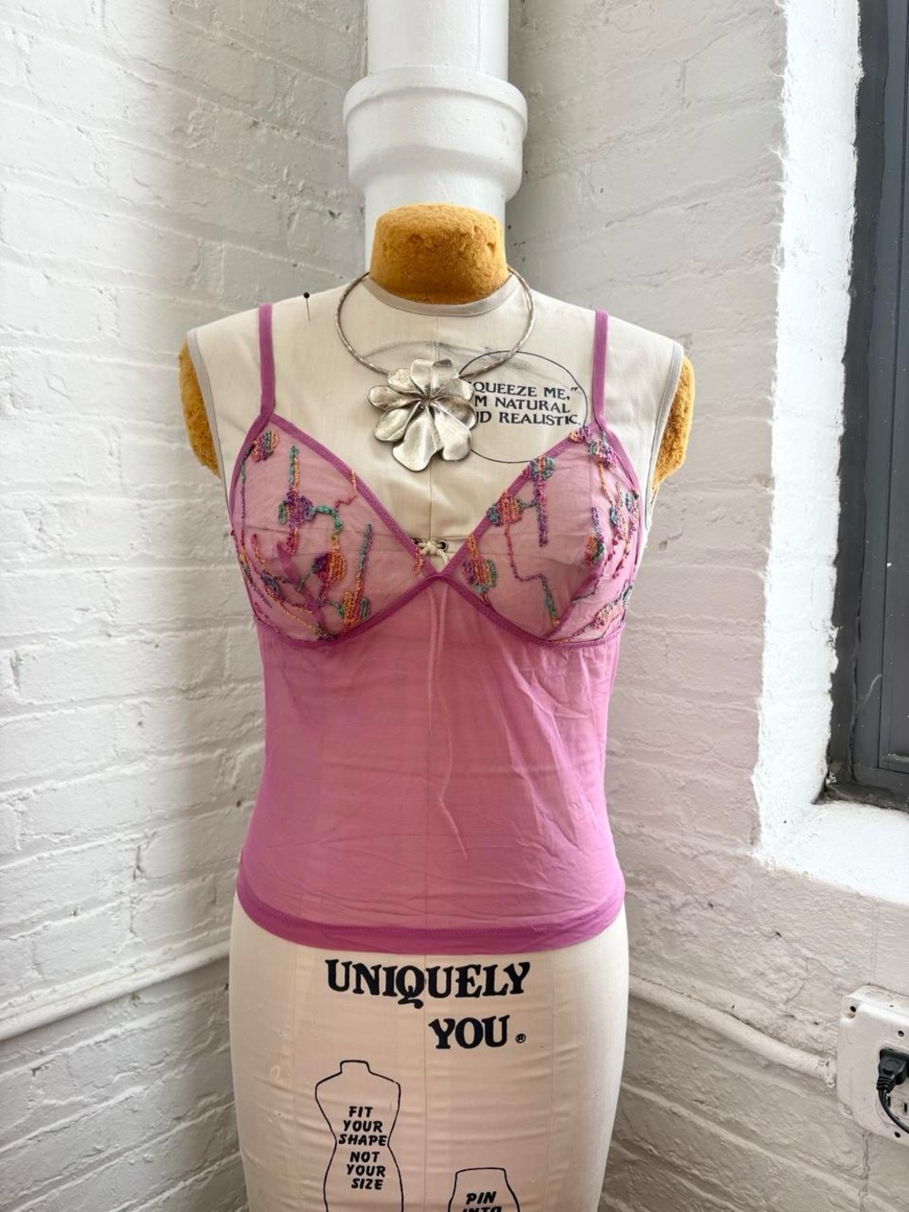 La Perla Pink Embroidered Sheer Camisole